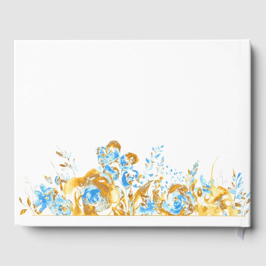 豪華な金ゴールドターコイズ結婚フローラのゲストブック ゲストブック (裏面)