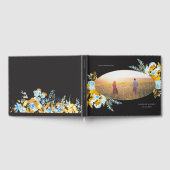 豪華な金ゴールドターコイズ結婚フローラ ゲストブック (全面)