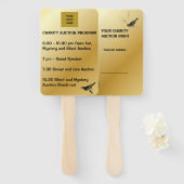 豪華な金ゴールドチャリティーオークション野生生物テーマ ハンドファン (正面&裏面)