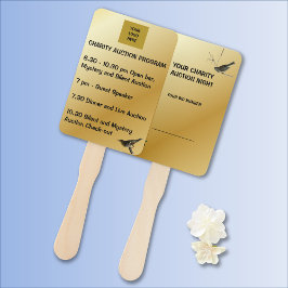 豪華な金ゴールドチャリティーオークション野生生物テーマ ハンドファン