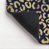 豪華な金ゴールドネイビースタイリッシュレオパード印刷 マウスパッド (コーナー)