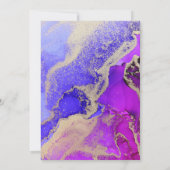 豪華な金ゴールドバイオレットフォーマルパープル結婚ズ 招待状 (裏面)