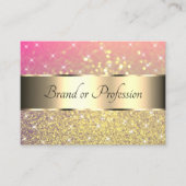 豪華な金ゴールドピンクパープルグリッター発光スター 名刺 (正面)