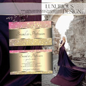 豪華な金ゴールドピンクパープルグリッター発光スター 名刺