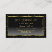 豪華な金ゴールドフレームブラックグラデーションラックスグラマラス 名刺 (裏面)