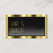 豪華な金ゴールドフレームブラックグラデーション付きロゴラックス 名刺 (正面)