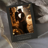 豪華な金ゴールドフローラシック2枚の写真の保存日付 招待状