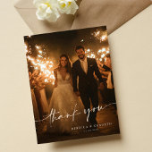 豪華な金ゴールドフローラミニマリスト写真ありがとう ポストカード