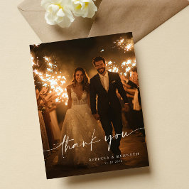 豪華な金ゴールドフローラミニマリスト写真ありがとう ポストカード