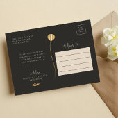 豪華な金ゴールドフローラミニマリスト写真ありがとう ポストカード