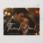 豪華な金ゴールドフローラミニマリスト写真ありがとう ポストカード (正面)