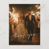 豪華な金ゴールドフローラミニマリスト写真ありがとう ポストカード (正面)