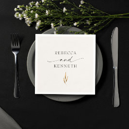 豪華な金ゴールドフローラミニマル結婚リスト スタンダードカクテルナプキン