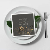 豪華な金ゴールドフローラミニマル結婚リスト スタンダードカクテルナプキン