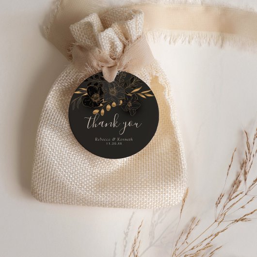 豪華な金ゴールドフローラ結婚ミニマリスト フェイバータグ