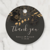 豪華な金ゴールドフローラ結婚ミニマリスト フェイバータグ (正面)