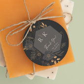 豪華な金ゴールドフローラ結婚モノグラムありがとう フェイバータグ