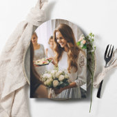 豪華な金ゴールドフローラ1フォトアーチブライダルシャワー 招待状