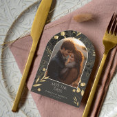 豪華な金ゴールドフローラ2アーチ写真保存日 招待状