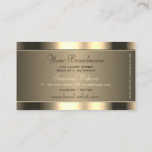 豪華な金ゴールドブラウンとストラスストーン&イニシャル 名刺 (裏面)