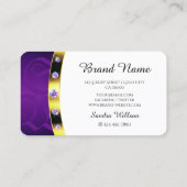 豪華な金ゴールドホワイトとパープルモノグラムダイヤモンド 名刺 (裏面)