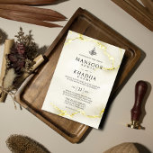 豪華な金ゴールドマーブルテクスチャイスラーム結婚ズ 招待状