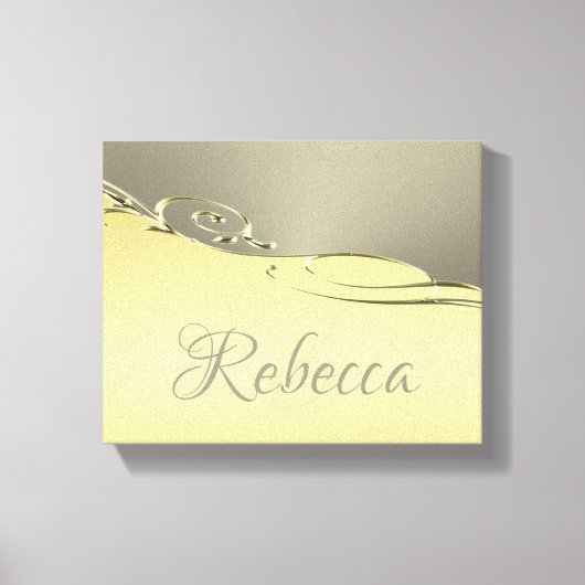 豪華な金ゴールドメタル金ゴールドと銀 キャンバスプリント (正面)