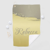 豪華な金ゴールドメタル金ゴールドと銀 ゴルフタオル (インサイチュ)