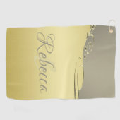 豪華な金ゴールドメタル金ゴールドと銀 ゴルフタオル (横)