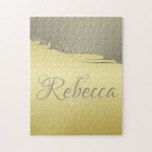 豪華な金ゴールドメタル金ゴールドと銀 ジグソーパズル (縦)