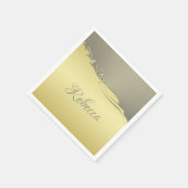 豪華な金ゴールドメタル金ゴールドと銀 スタンダードカクテルナプキン (角)