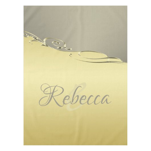 豪華な金ゴールドメタル金ゴールドと銀 テーブルクロス (正面)