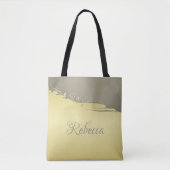 豪華な金ゴールドメタル金ゴールドと銀 トートバッグ (正面)