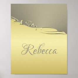 豪華な金ゴールドメタル金ゴールドと銀 ポスター