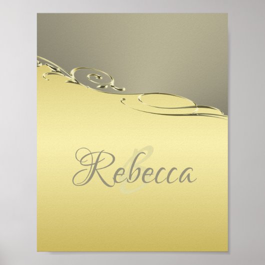 豪華な金ゴールドメタル金ゴールドと銀 ポスター (正面)