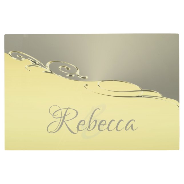 豪華な金ゴールドメタル金ゴールドと銀 メタルプリント (正面)