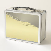 豪華な金ゴールドメタル金ゴールドと銀 メタルランチボックス (裏面)