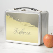 豪華な金ゴールドメタル金ゴールドと銀 メタルランチボックス (インサイチュ)