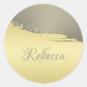 豪華な金ゴールドメタル金ゴールドと銀 ラウンドシール (正面)