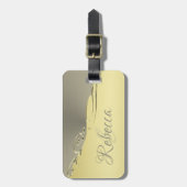 豪華な金ゴールドメタル金ゴールドと銀 ラゲッジタグ (正面縦)