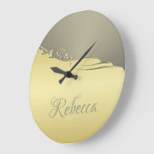 豪華な金ゴールドメタル金ゴールドと銀 ラージ壁時計 (傾斜)