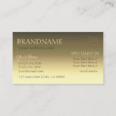 豪華な金ゴールドモダン鏡フォントとモノグラム 名刺 (裏面)