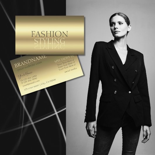 豪華な金ゴールドモダン鏡フォントプロフェッショナル 名刺