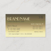 豪華な金ゴールドモダン鏡文字とモノグラム 名刺 (裏面)