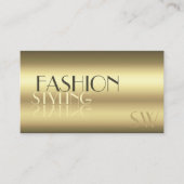 豪華な金ゴールドモダン鏡文字とモノグラム 名刺 (正面)