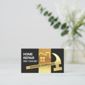 豪華な金ゴールドルーフワーキングハンマー 名刺 (スタンド正面)