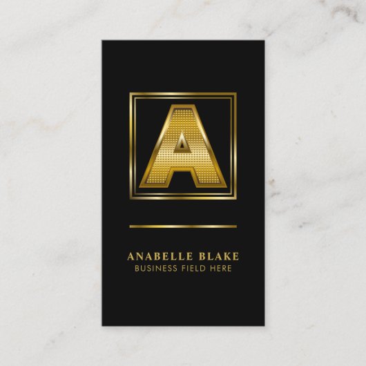 豪華な金ゴールドレターA 名刺 (正面)