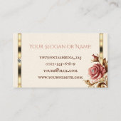 豪華な金ゴールドヴィンテージバラダイヤモンドロゴテンプレート 名刺 (裏面)