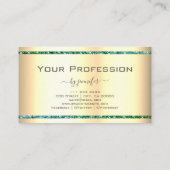 豪華な金ゴールド効果ティール(緑がかった色)グリッタースパークルスターズ 名刺 (裏面)