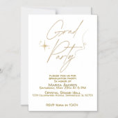 豪華な金ゴールド卒業デザイン マグネット招待状 (正面)